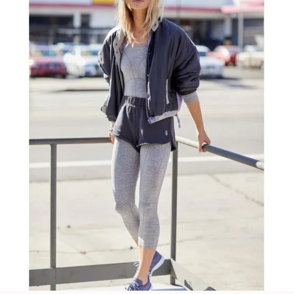 NWT Free People - Side to Side Performance Onesie, Color: Heather Grey, Size: S - Picture 4 of 7